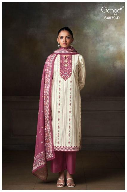 Ganga pryael 4879 cotton dress materials wholesale